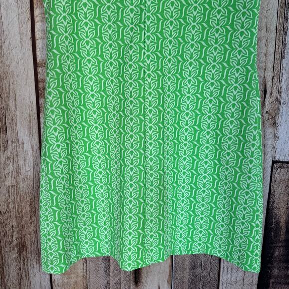 Lane Bryant Vintage Dress Polyester 1960s Mod Green White Shift Dress Classic - Picture 6 of 7
